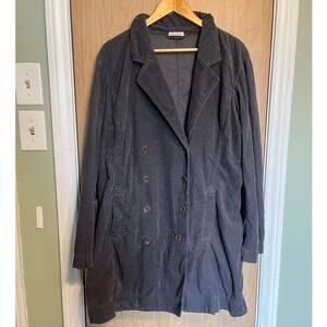 Eileen Fisher Gray Corduroy Jacket Blazer Long Women's Sz Large